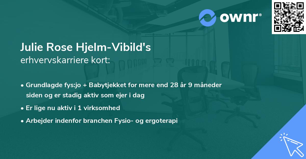Julie Rose Hjelm-Vibild's erhvervskarriere kort