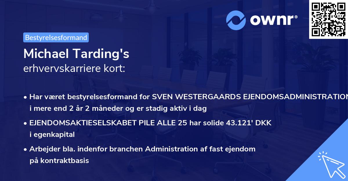 Michael Tarding's erhvervskarriere kort