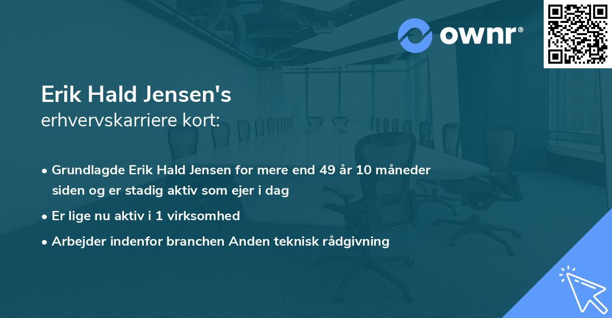 Erik Hald Jensen's erhvervskarriere kort