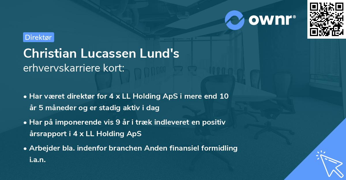 Christian Lucassen Lund's erhvervskarriere kort