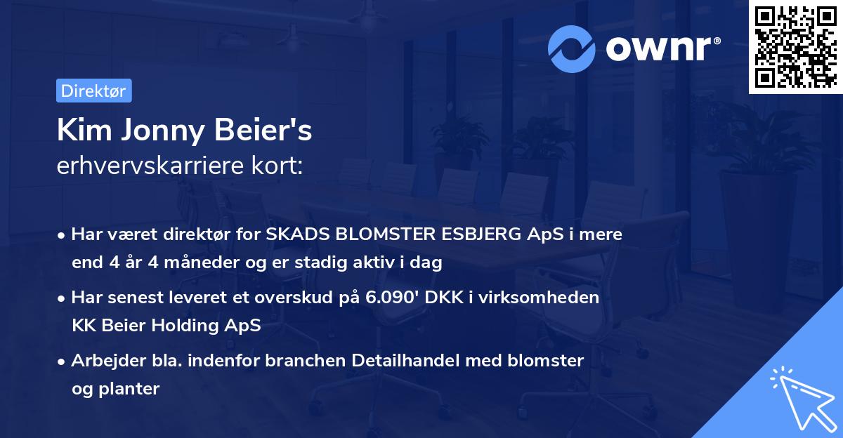 Kim Jonny Beier's erhvervskarriere kort