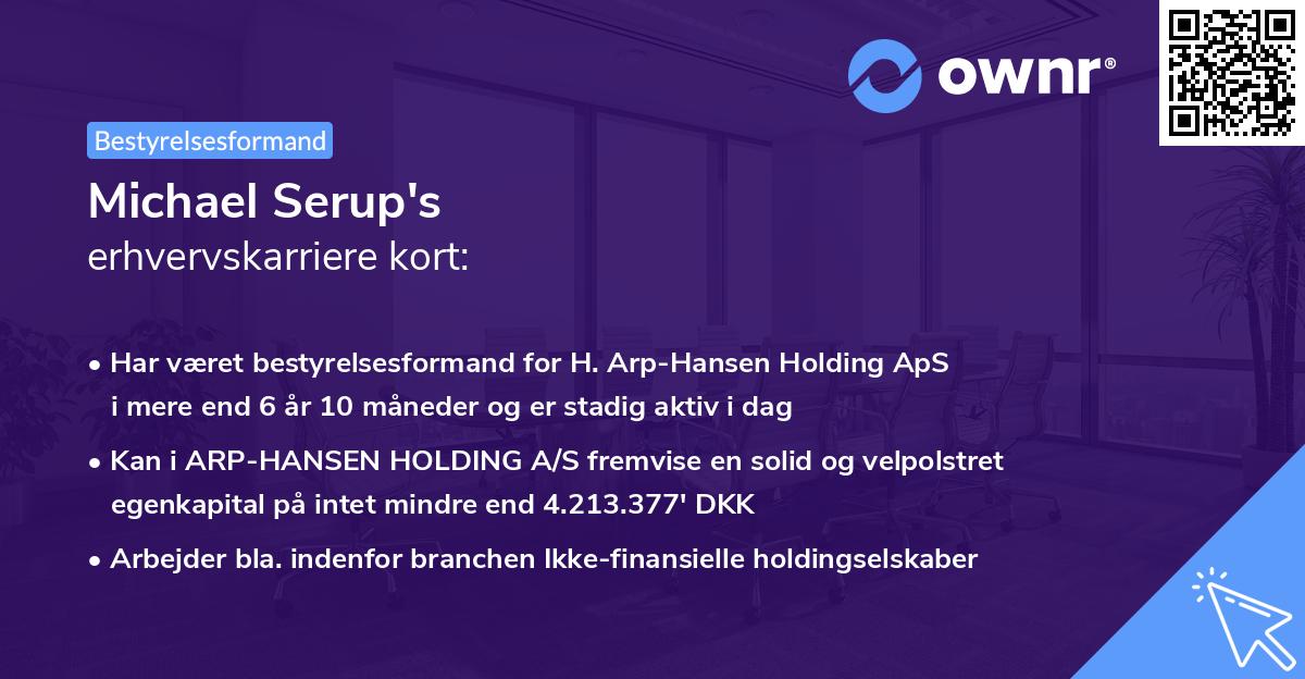 Michael Serup's erhvervskarriere kort