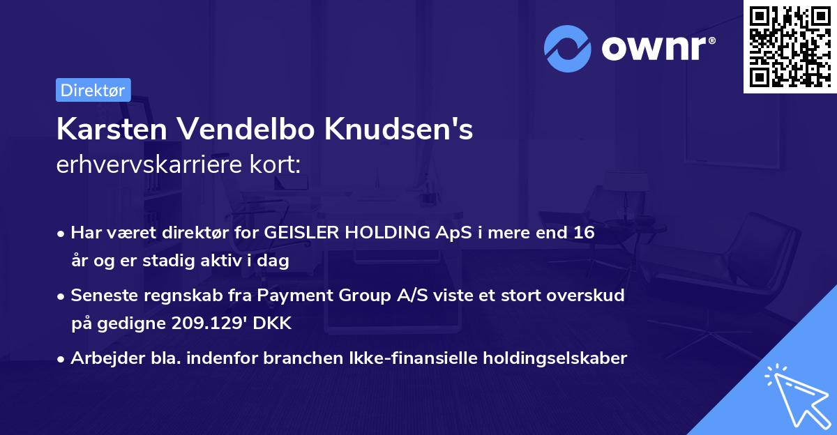 Karsten Vendelbo Knudsen's erhvervskarriere kort