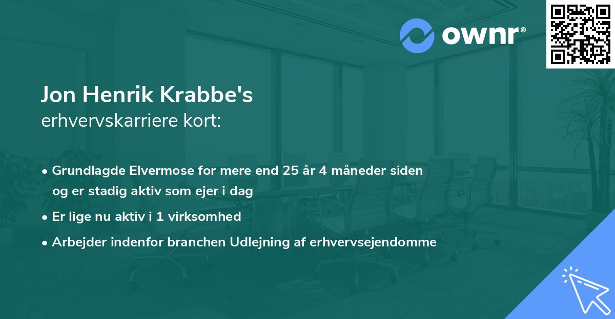Jon Henrik Krabbe's erhvervskarriere kort