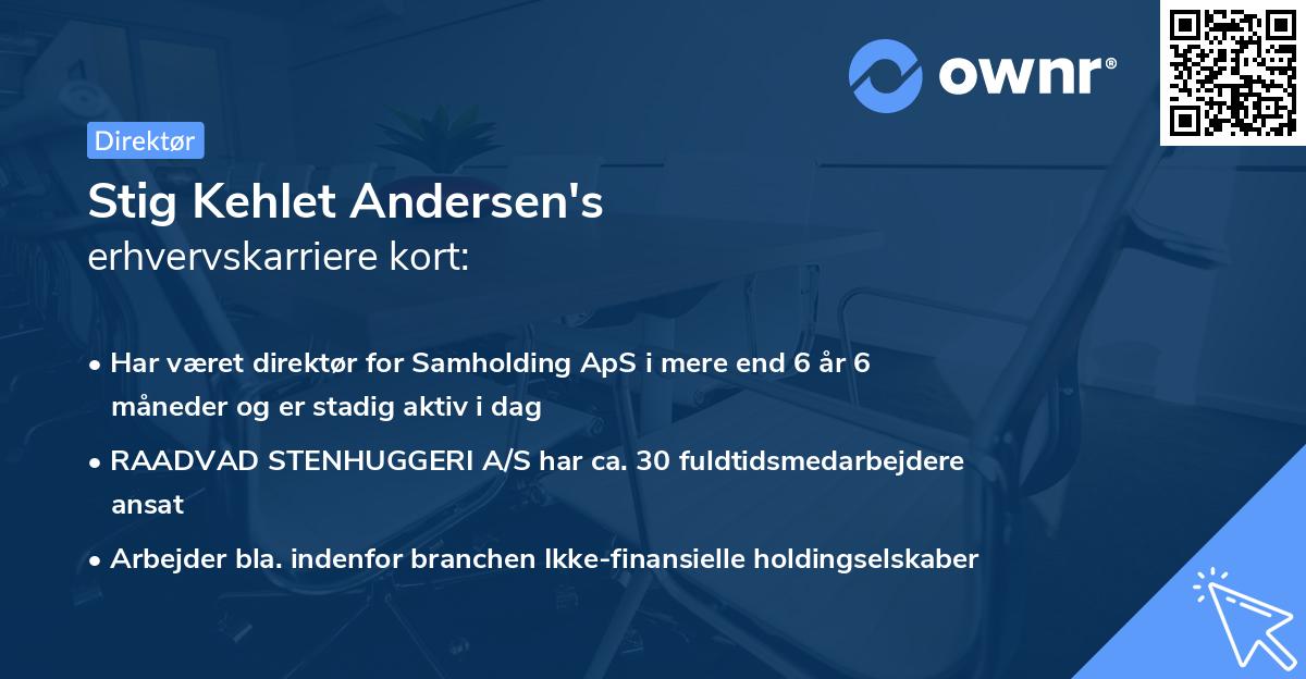 Stig Kehlet Andersen's erhvervskarriere kort
