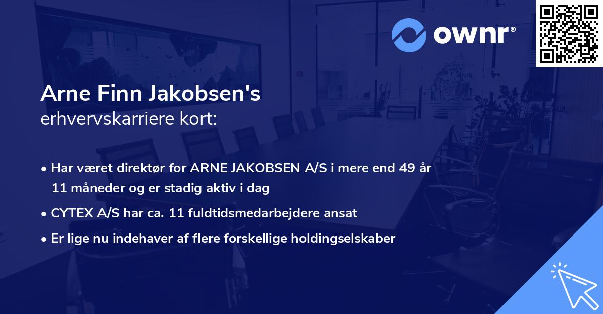 Arne Finn Jakobsen's erhvervskarriere kort