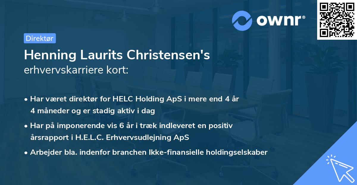 Henning Laurits Christensen's erhvervskarriere kort