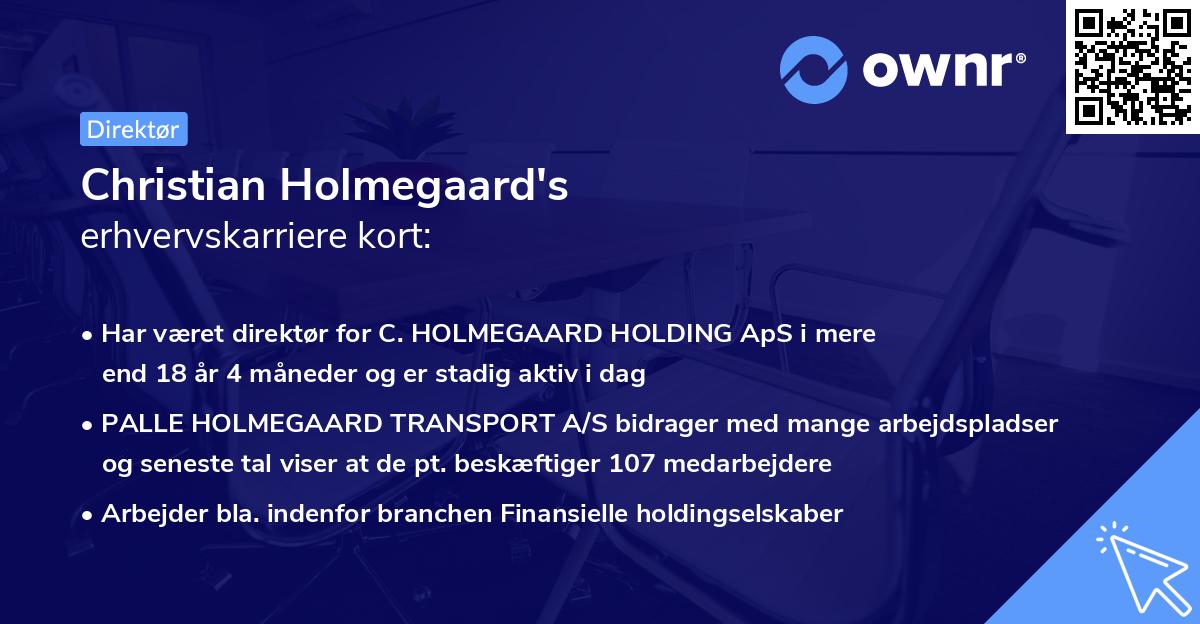 Christian Holmegaard's erhvervskarriere kort