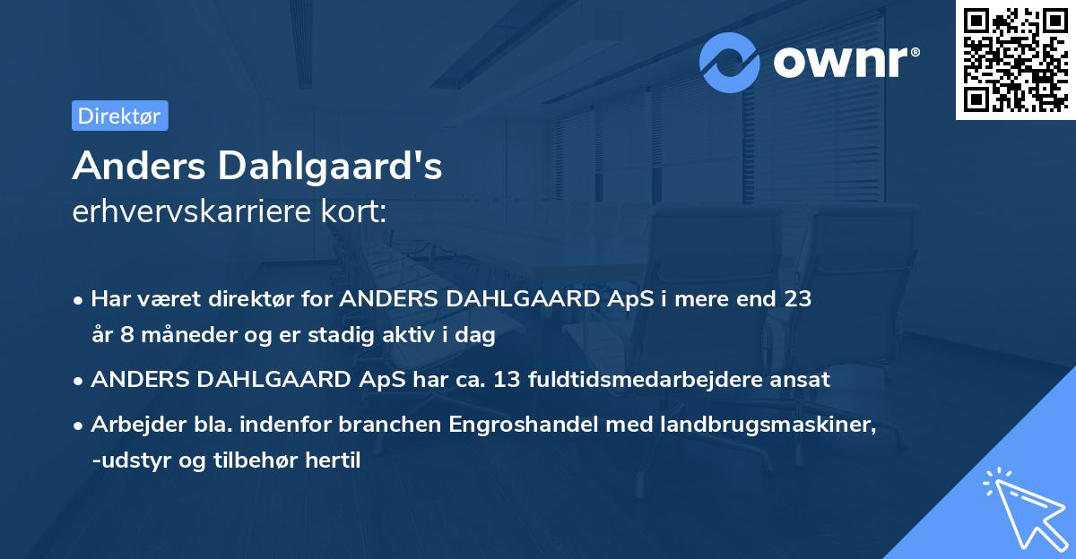 Anders Dahlgaard's erhvervskarriere kort