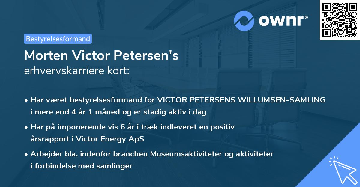 Morten Victor Petersen's erhvervskarriere kort