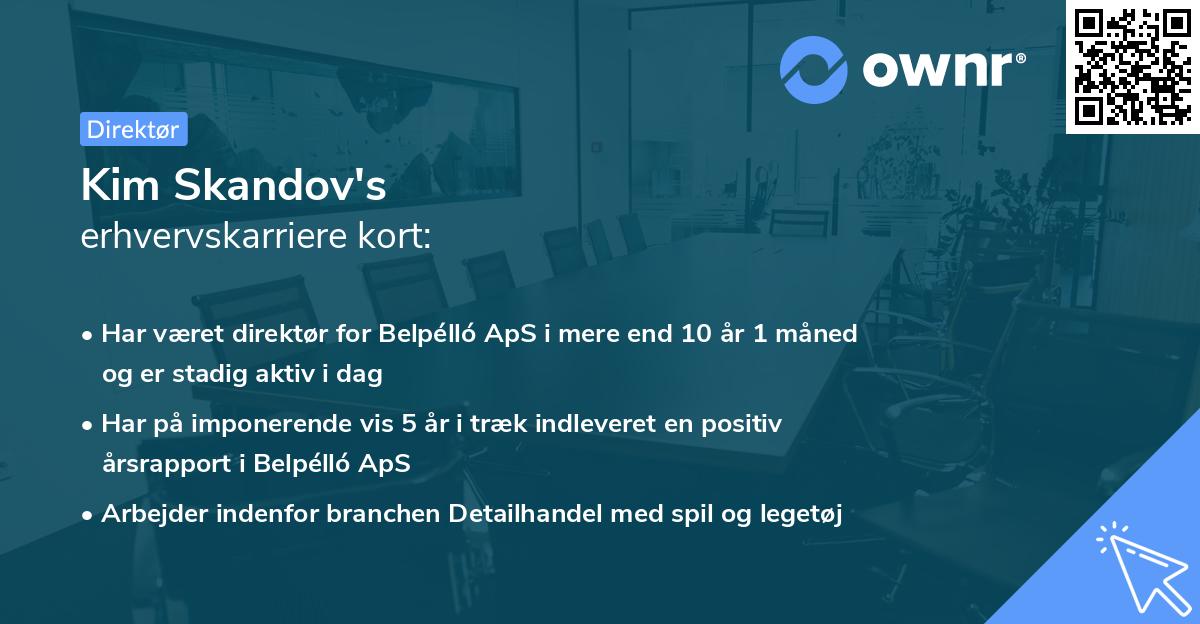 Kim Skandov's erhvervskarriere kort