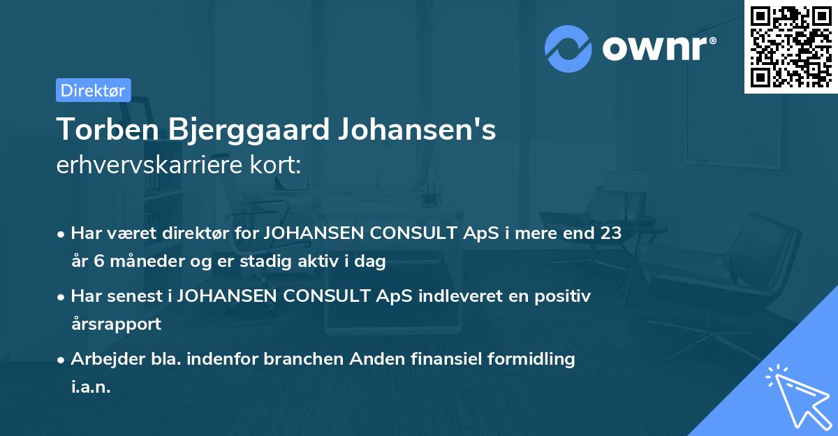 Torben Bjerggaard Johansen's erhvervskarriere kort