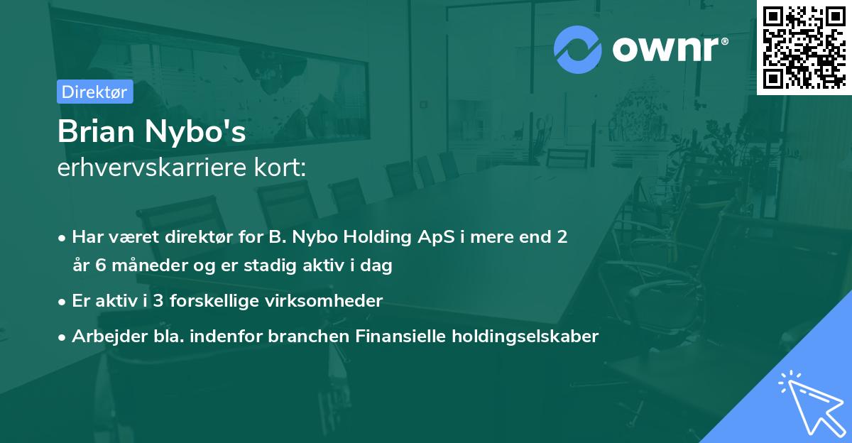 Brian Nybo's erhvervskarriere kort