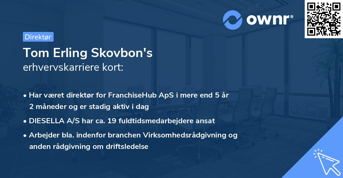 Tom Erling Skovbon's erhvervskarriere kort