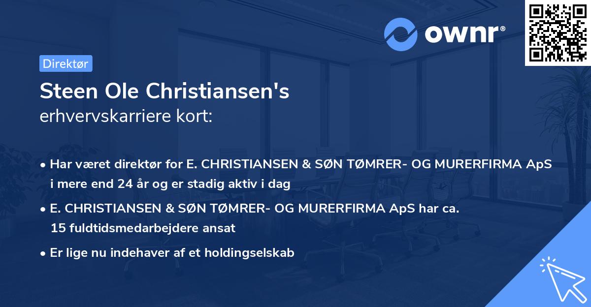 Steen Ole Christiansen's erhvervskarriere kort