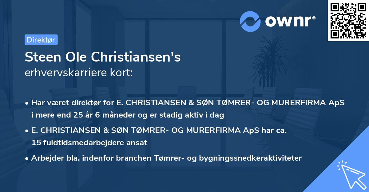Steen Ole Christiansen's erhvervskarriere kort