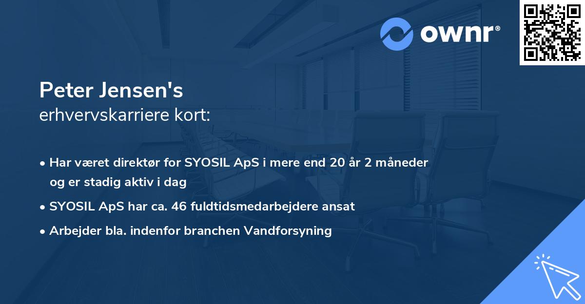 Peter Jensen's erhvervskarriere kort