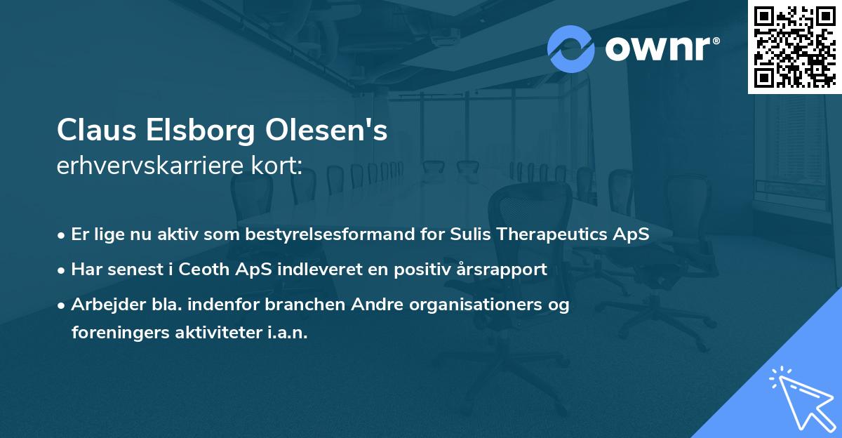 Claus Elsborg Olesen's erhvervskarriere kort