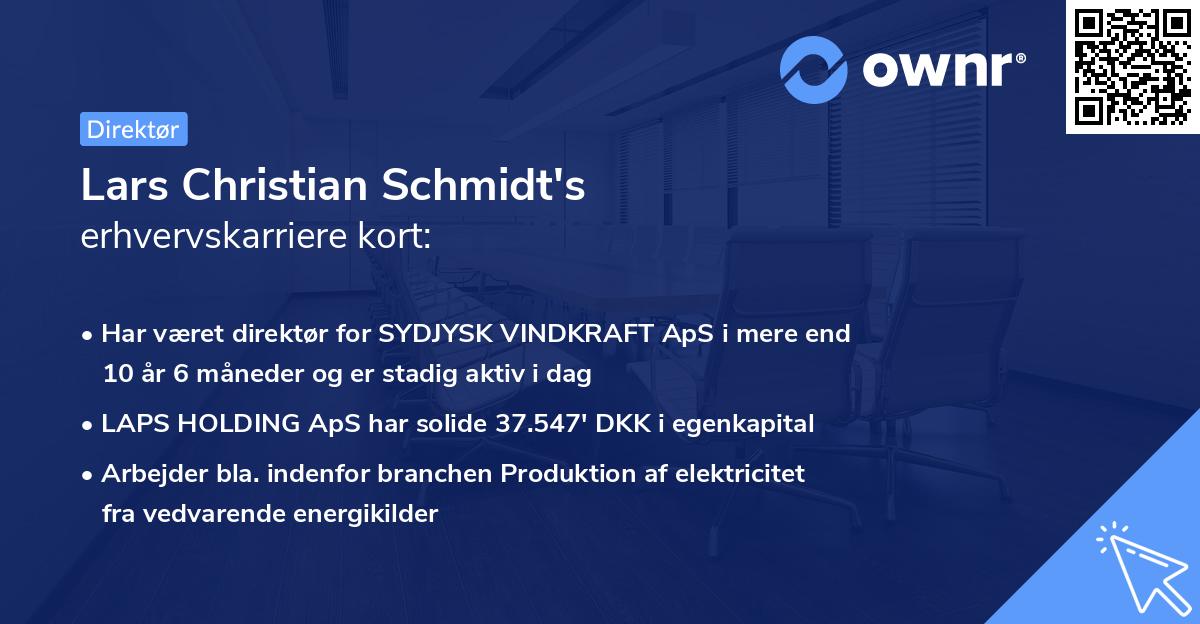 Lars Christian Schmidt's erhvervskarriere kort