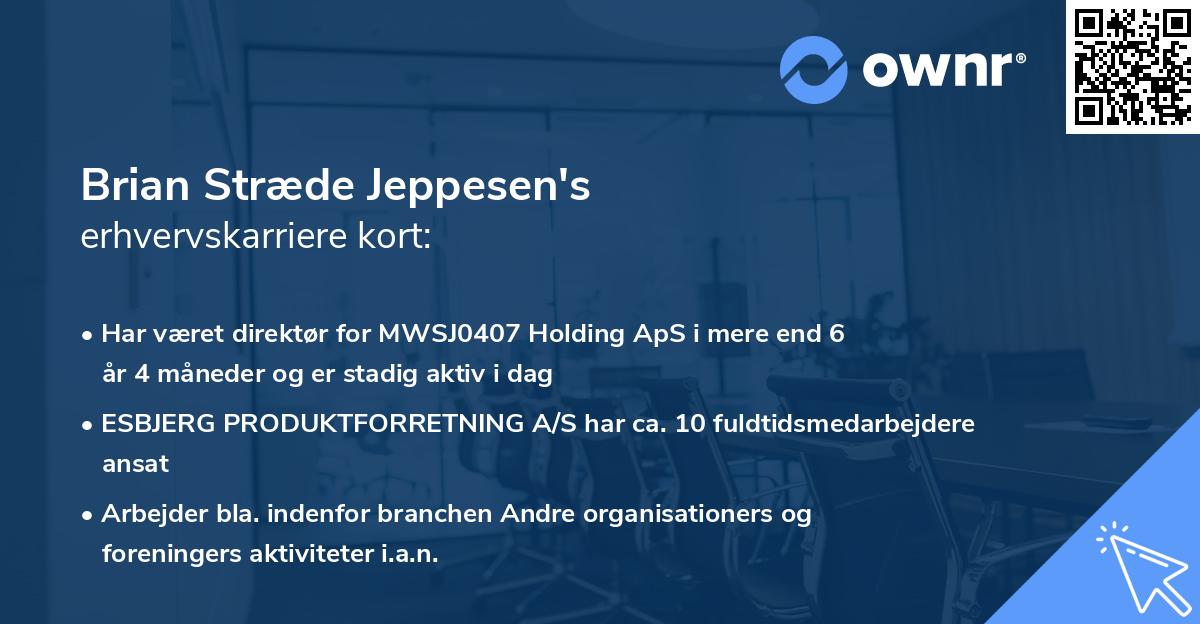 Brian Stræde Jeppesen's erhvervskarriere kort