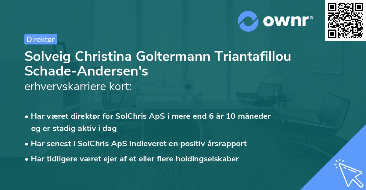 Solveig Christina Goltermann Triantafillou Schade-Andersen's erhvervskarriere kort