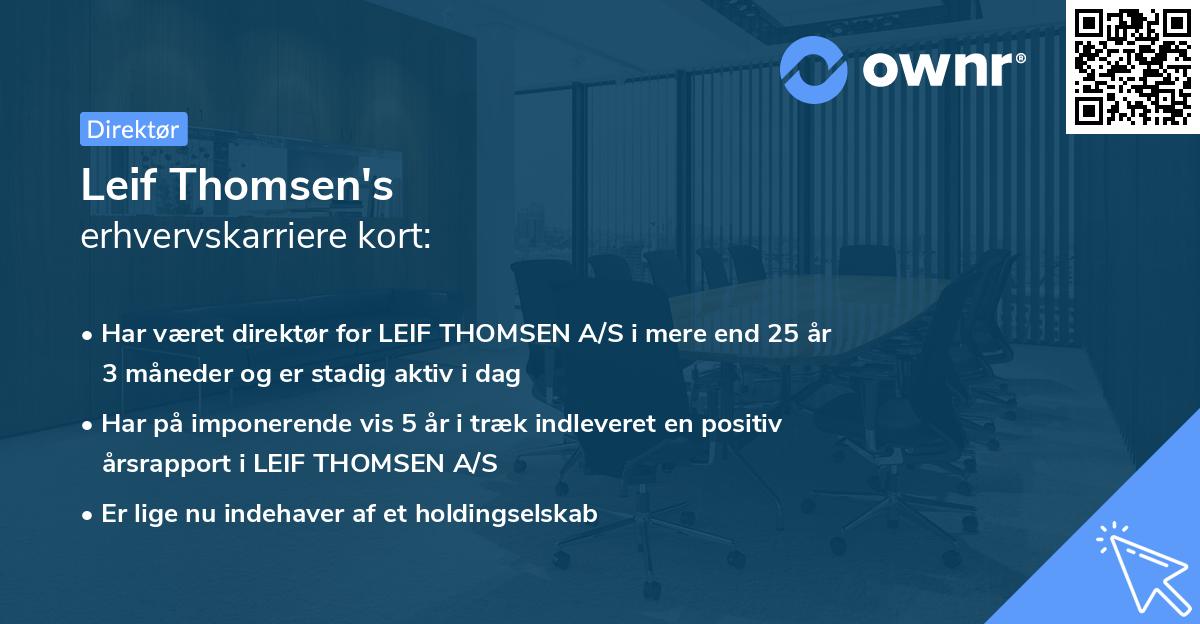 Leif Thomsen's erhvervskarriere kort