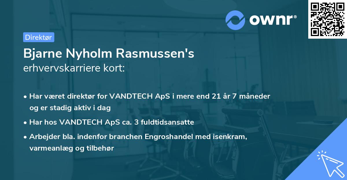 Bjarne Nyholm Rasmussen's erhvervskarriere kort