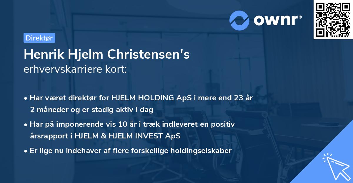 Henrik Hjelm Christensen's erhvervskarriere kort