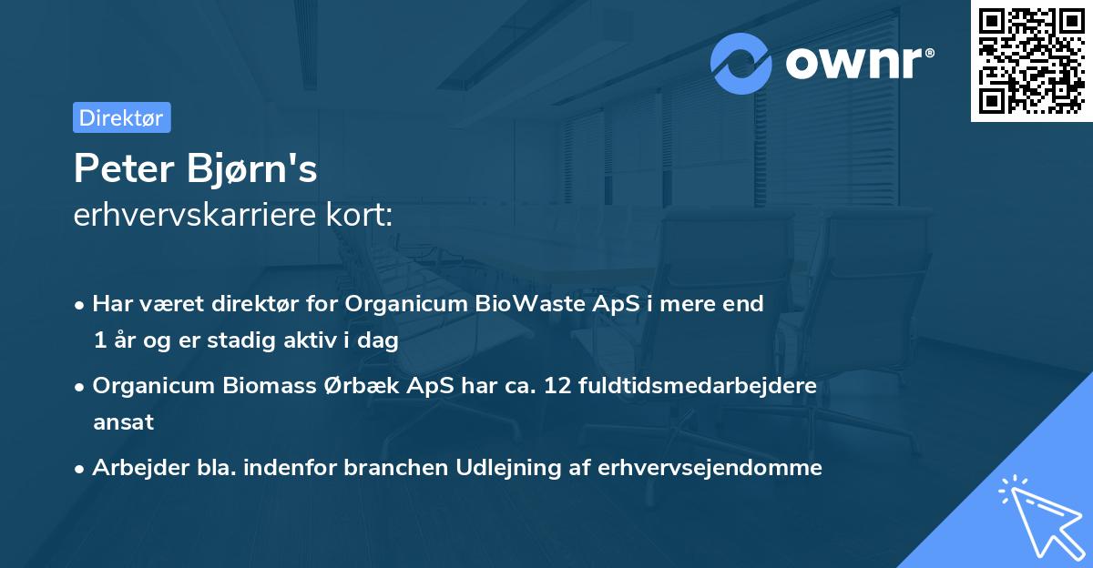 Peter Bjørn's erhvervskarriere kort