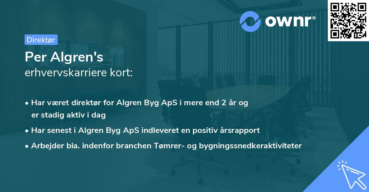 Per Algren's erhvervskarriere kort