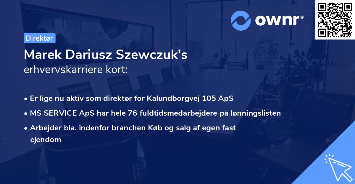 Marek Dariusz Szewczuk's erhvervskarriere kort