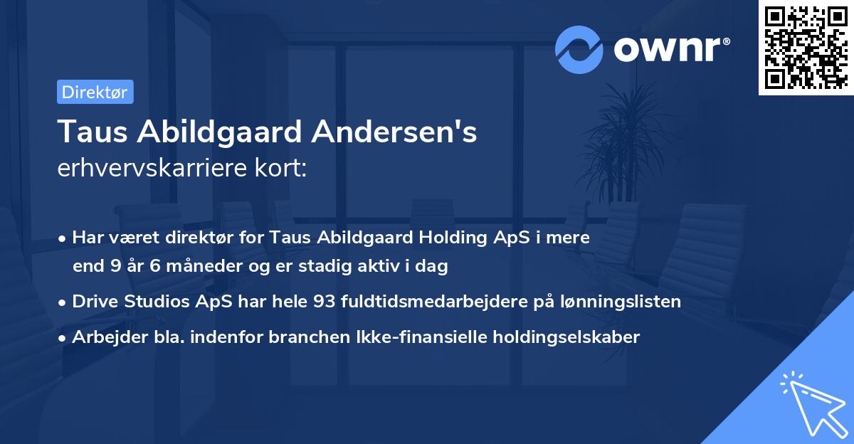 Taus Abildgaard Andersen's erhvervskarriere kort