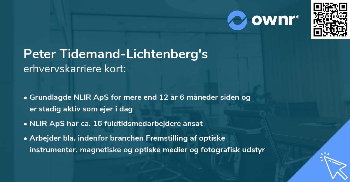 Peter Tidemand-Lichtenberg's erhvervskarriere kort