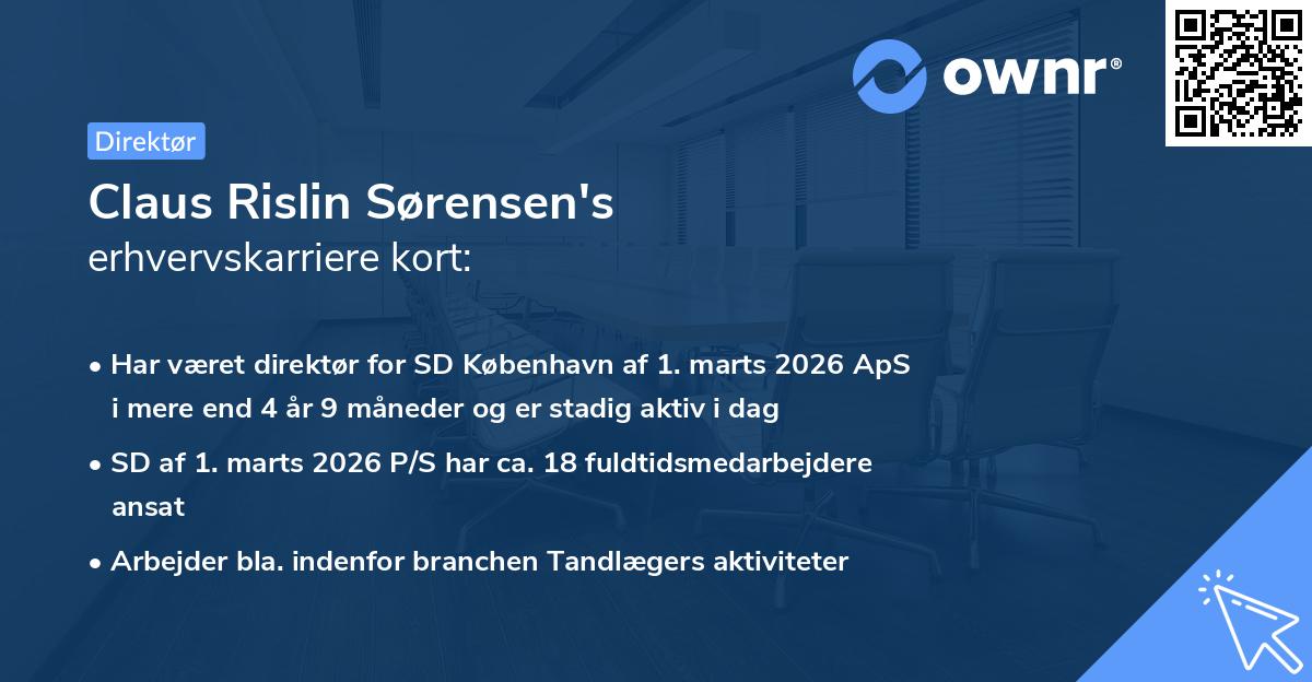Claus Rislin Sørensen's erhvervskarriere kort