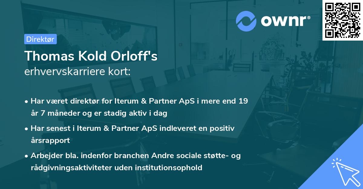 Thomas Kold Orloff's erhvervskarriere kort