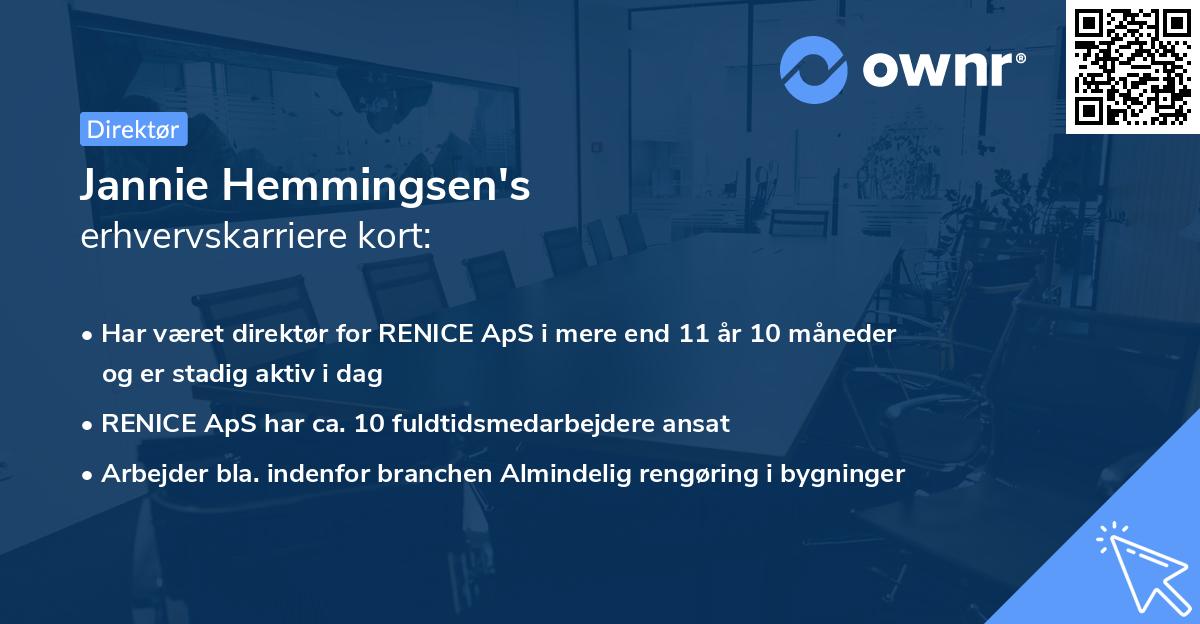 Jannie Hemmingsen's erhvervskarriere kort