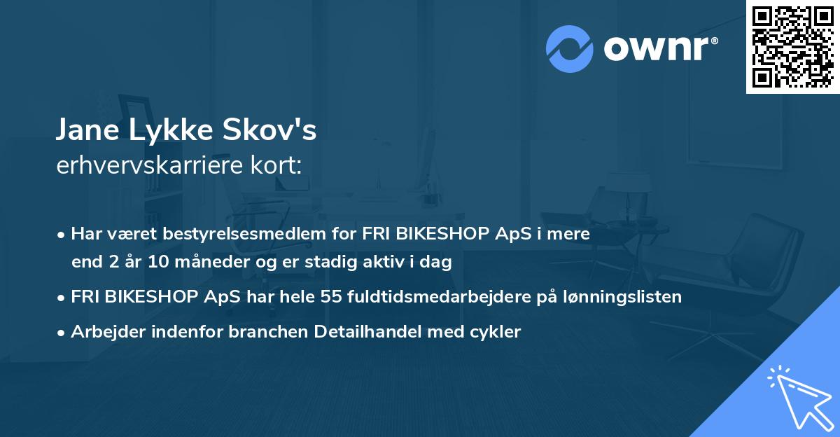 Jane Lykke Skov's erhvervskarriere kort