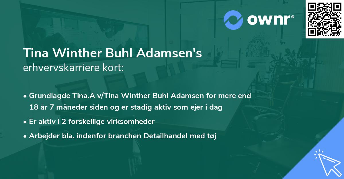 Tina Winther Buhl Adamsen's erhvervskarriere kort