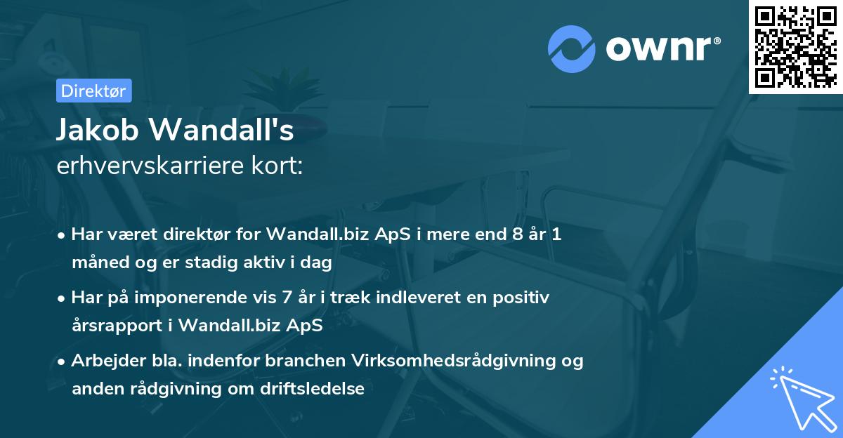 Jakob Wandall's erhvervskarriere kort