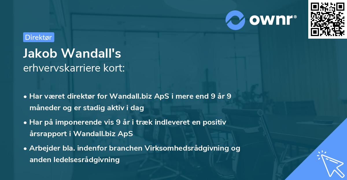 Jakob Wandall's erhvervskarriere kort