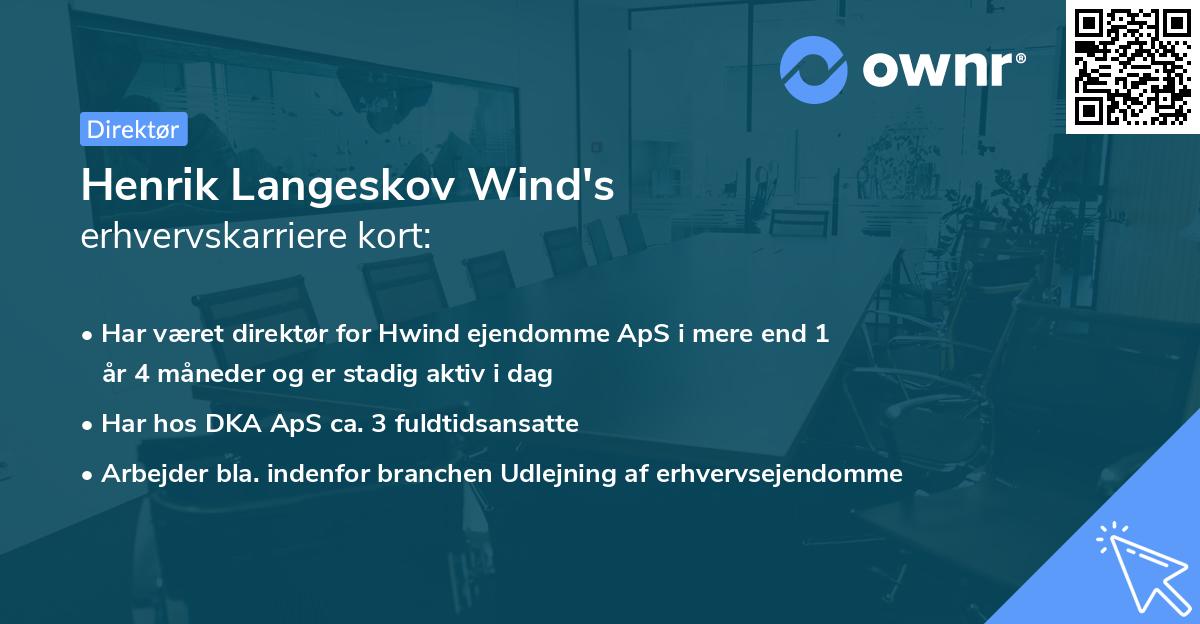 Henrik Langeskov Wind's erhvervskarriere kort