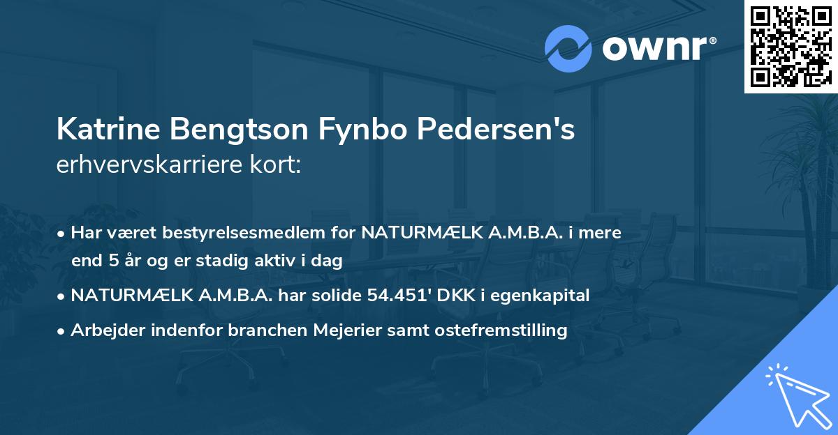 Katrine Bengtson Fynbo Pedersen's erhvervskarriere kort