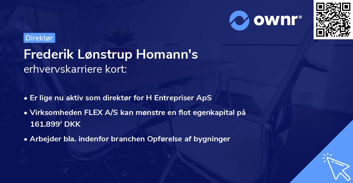 Frederik Lønstrup Homann's erhvervskarriere kort