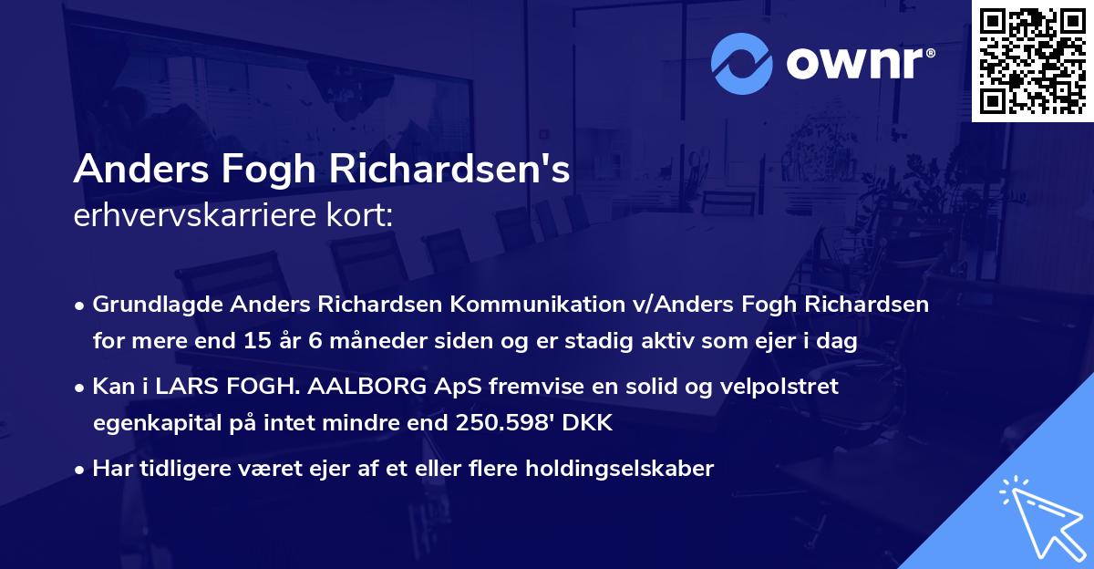 Anders Fogh Richardsen's erhvervskarriere kort