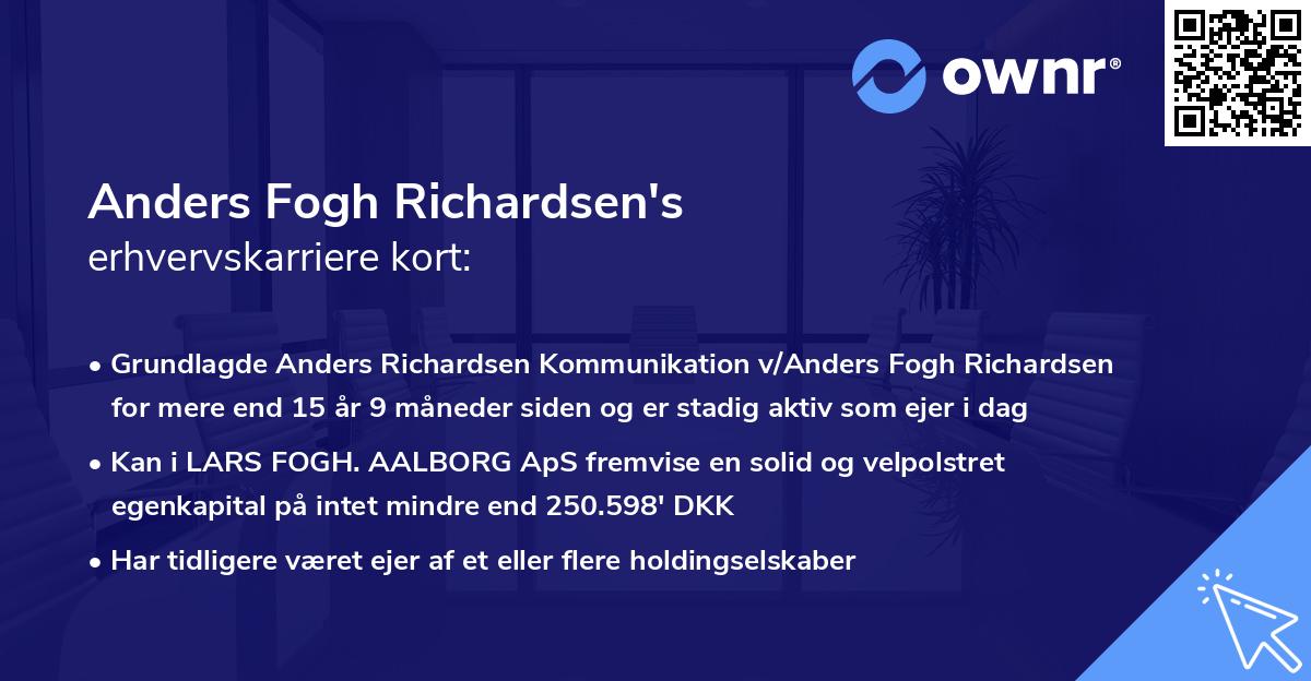 Anders Fogh Richardsen's erhvervskarriere kort