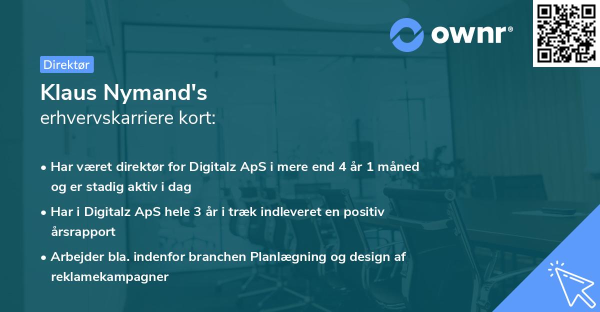 Klaus Nymand's erhvervskarriere kort