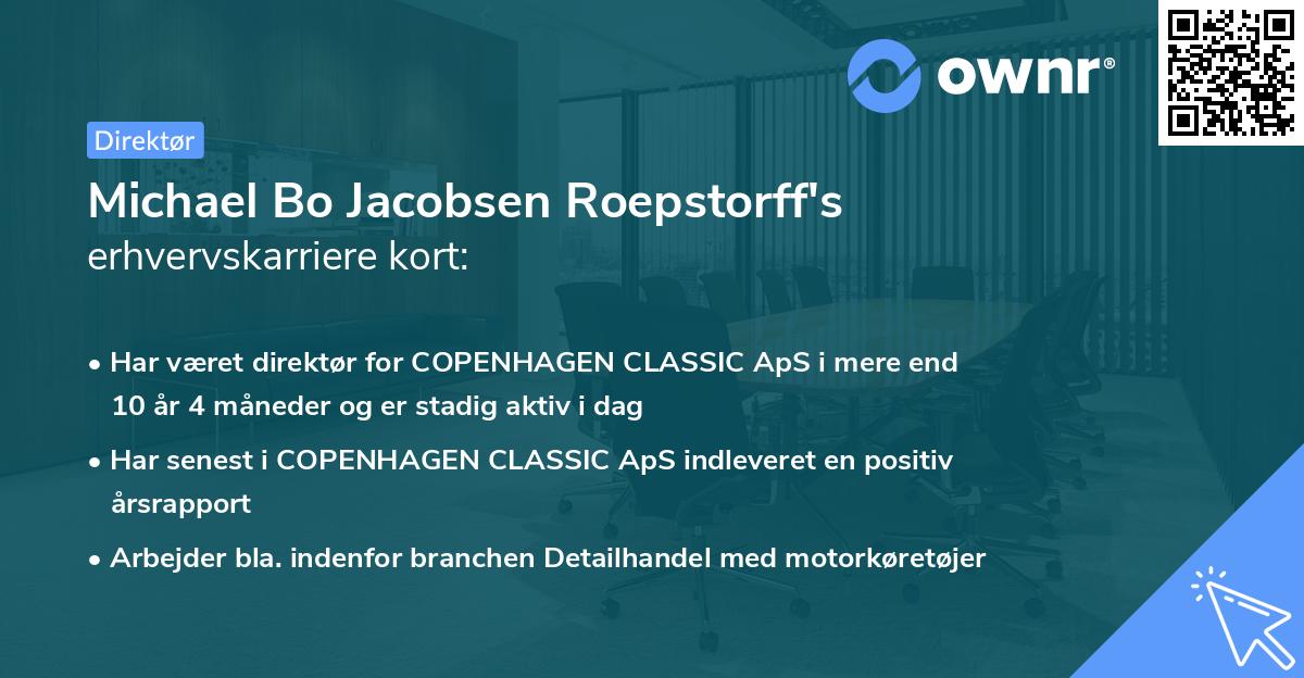 Michael Bo Jacobsen Roepstorff's erhvervskarriere kort