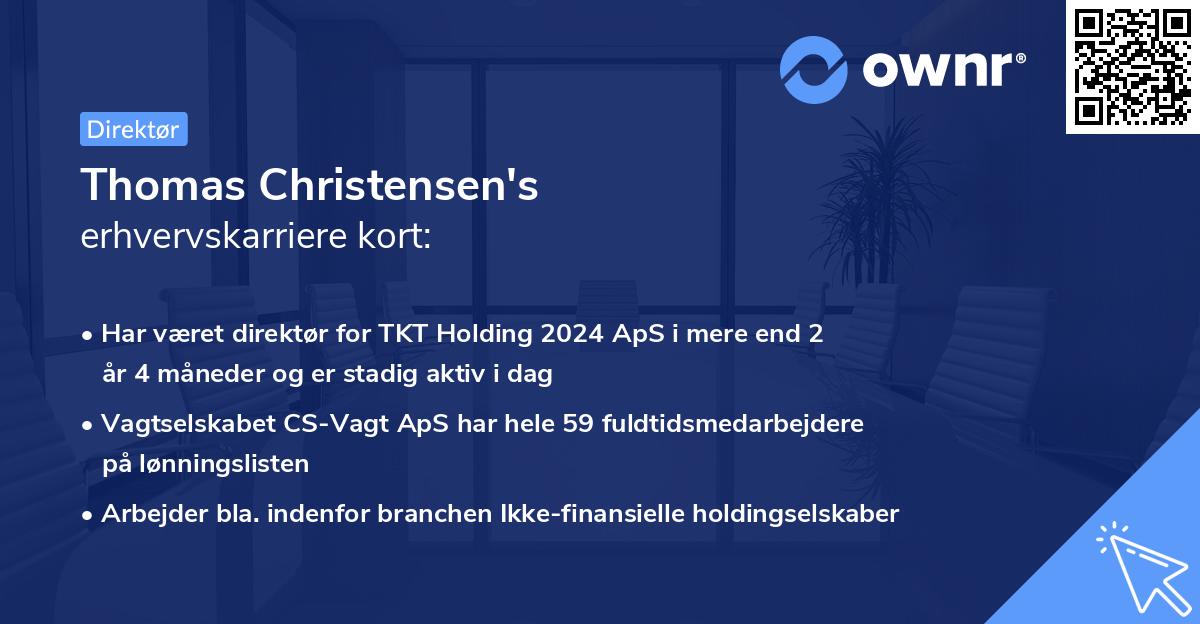 Thomas Christensen's erhvervskarriere kort