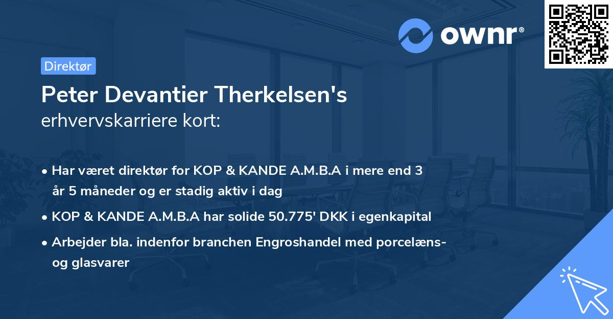 Peter Devantier Therkelsen's erhvervskarriere kort