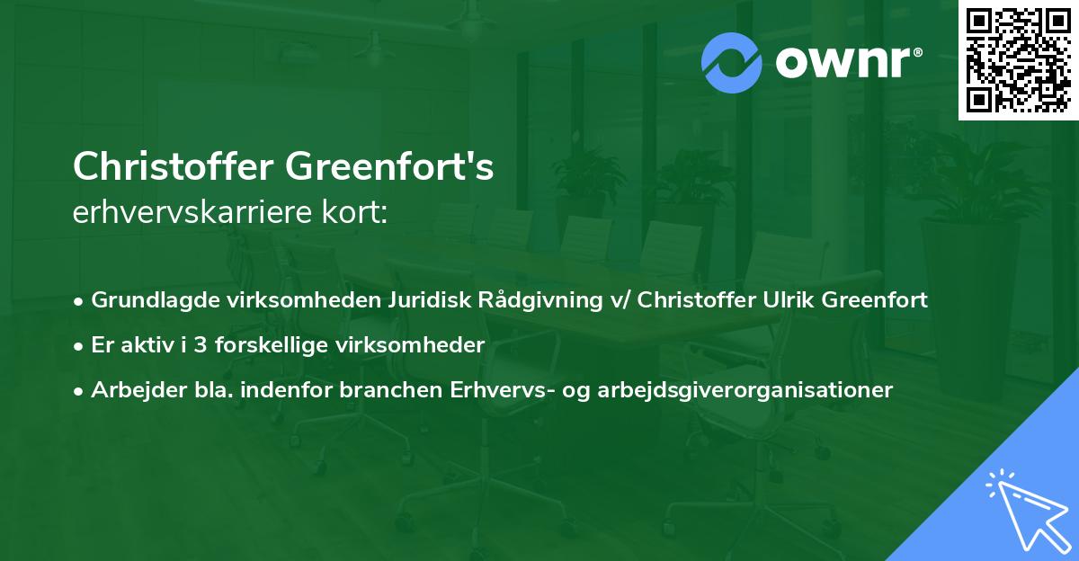 Christoffer Greenfort's erhvervskarriere kort